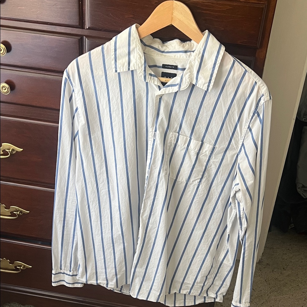 GAP Men's Blue Striped Shirt Jacket